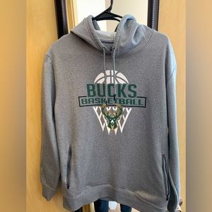 Milwaukee Bucks Gray Hoodie Men's Large Pullover NBA